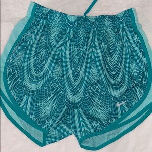 Nike Teal Patterned Running Shorts